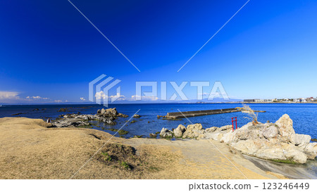 The beach in front of the Hayama Imperial Villa The beach in front of the Hayama Imperial Villa 123246449