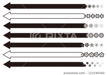 Simple arrow black vector illustration set 13 123246560