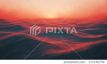 A mesmerizing horizon with soft waves painted in fiery hues of red, orange, and pink, mirroring the serene sunset above the rippling water. A mesmerizing horizon with soft waves painted in fiery hues of red, orange, and pink, mirroring the serene sunset above the rippling water. 123246749