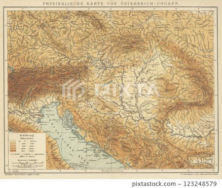 Early 20th Century World Map Austria-Hungary Topographical Map Early 20th Century World Map Austria-Hungary Topographical Map 123248579