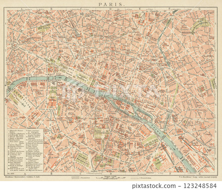Early 20th century world map, Paris, France Early 20th century world map, Paris, France 123248584