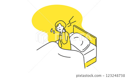 Sleep: Senior woman with stiff neck while sleeping 123248738