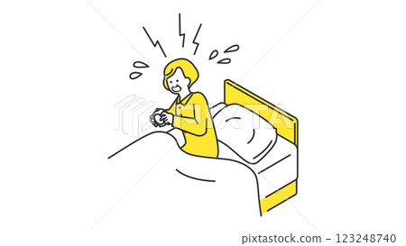 睡眠：早上睡過頭的老年婦女 123248740