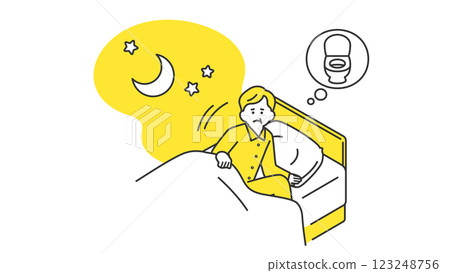 睡眠：半夜需要上廁所的老年男性 123248756