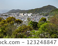 神戶的山脈延伸至海岸線 123248847