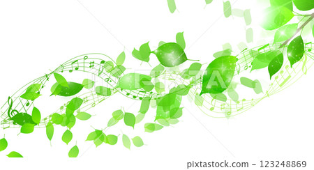 New green leaves landscape background 123248869