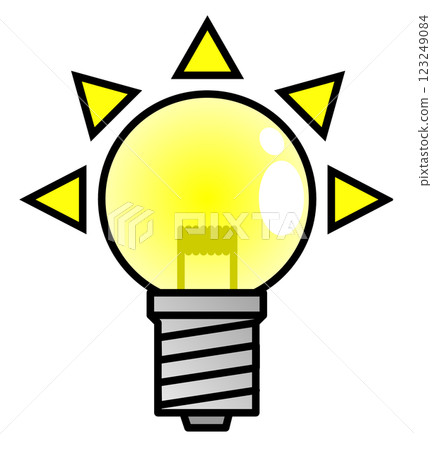 Illustration of a light bulb shining and becoming brighter Illustration of a light bulb shining and becoming brighter 123249084