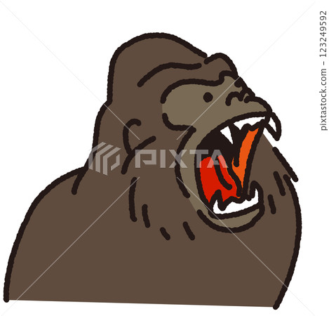 Cute illustration of a barking gorilla 123249592