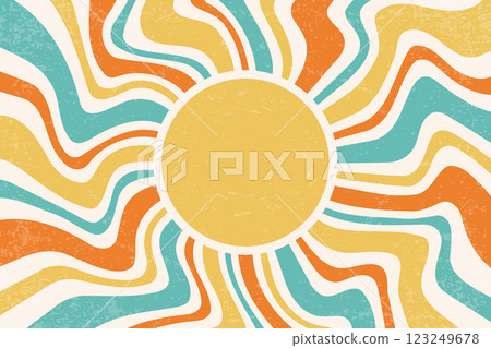 Retro spiral rays background. Vector groovy swirl radial green and orange sun beams. Vintage psychedelic striped funky bg. Cream colored 70s design wallpaper. Hypnotic curve wallpaper Retro spiral rays background. Vector groovy swirl radial green and orange sun beams. Vintage psychedelic striped funky bg. Cream colored 70s design wallpaper. Hypnotic curve wallpaper 123249678