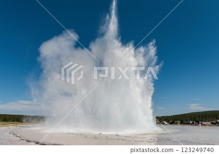Geyser eruption in Yellowstone 123249740