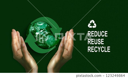 Global recycling day. green arrows recycling symbol with planet earth. reuse reduce recycle. sustainable development concept of eco-friendly practices. Elements of this image furnished by NAZA. Global recycling day. green arrows recycling symbol with planet earth. reuse reduce recycle. sustainable development concept of eco-friendly practices. Elements of this image furnished by NAZA. 123249864
