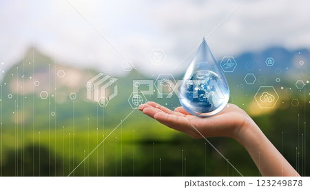 World Water Day. hands hold water drop. accelerating change. Saving water and world environmental protection concept. clean renewable energy. water for peace. Elements of this image furnished by NAZA. World Water Day. hands hold water drop. accelerating change. Saving water and world environmental protection concept. clean renewable energy. water for peace. Elements of this image furnished by NAZA. 123249878