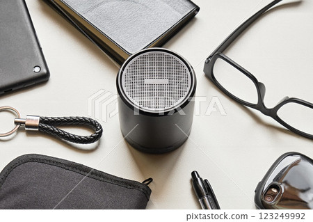 白色背景上的藍牙揚聲器 123249992