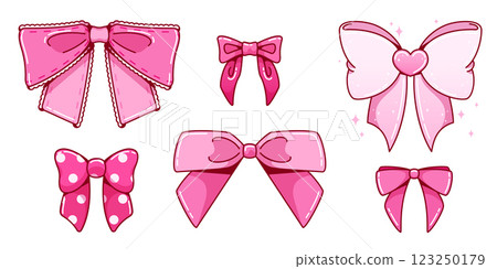 Y2k style pink bows collection 123250179