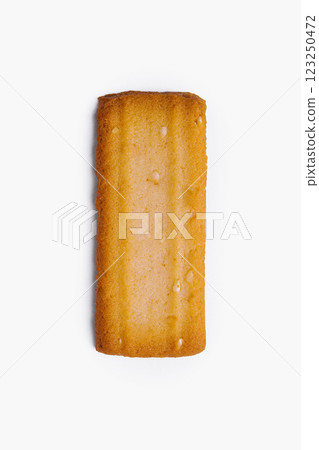 Isolated image of a single butter biscuit 123250472