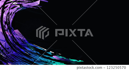 Energetic Sport Background With Vibrant Gradient Brush Strokes and Halftone Effect in a Grunge Style for Posters and Covers Design 123250570