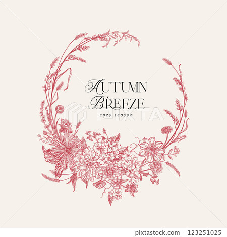 Floral wreath with flowers 123251025