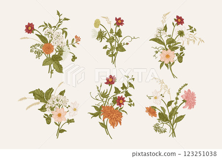 Set with flower arrangement Set with flower arrangement 123251038