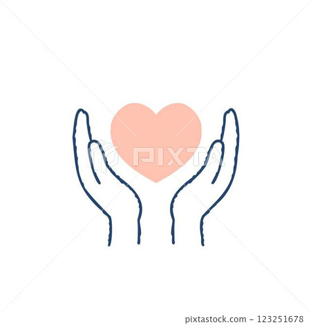 Hand enveloping heart Hand enveloping heart 123251678