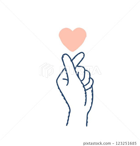 Finger heart - A hand sign expressing a heart with your fingers 123251685