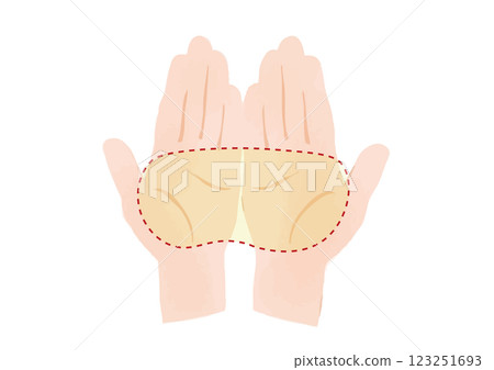 插圖顯示兩隻手掌 插圖顯示兩隻手掌 123251693