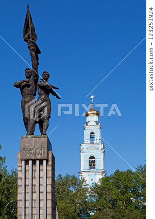 The Monument to the Komsomol of Ural in Yekaterinburg The Monument to the Komsomol of Ural in Yekaterinburg 123251924