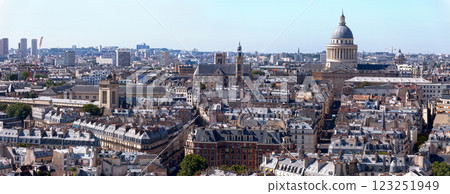 Aerial view of the Pantheon alongside other landmarks in Paris Aerial view of the Pantheon alongside other landmarks in Paris 123251949