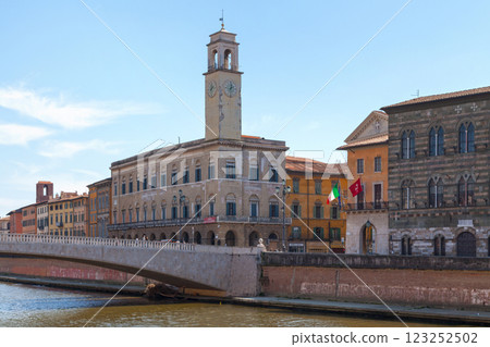 The Palazzo Pretorio and its clock tower in Pisa 123252502