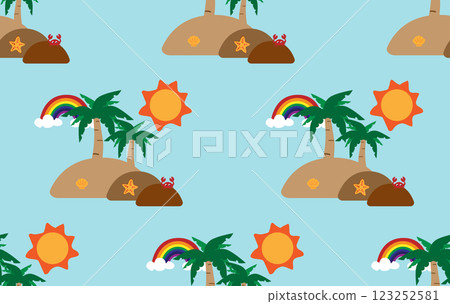 Summer pattern seamless fabric summer season. island middle of the sea blue background. Designed for background ,wallpaper ,summer pattern ,wrapping paper ,travel ,holiday ,weekend ,vacation ,beach Summer pattern seamless fabric summer season. island middle of the sea blue background. Designed for background ,wallpaper ,summer pattern ,wrapping paper ,travel ,holiday ,weekend ,vacation ,beach 123252581