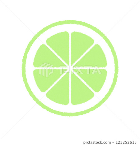 Stamp-style illustration of lime slices Stamp-style illustration of lime slices 123252613
