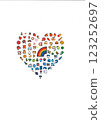 Colorful heart illustration, rainbow colors 123252697
