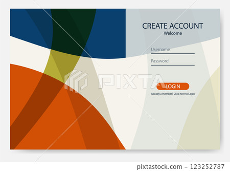 Flat design landing page. Login form user interface vector template. Landing page template Flat design landing page. Login form user interface vector template. Landing page template 123252787