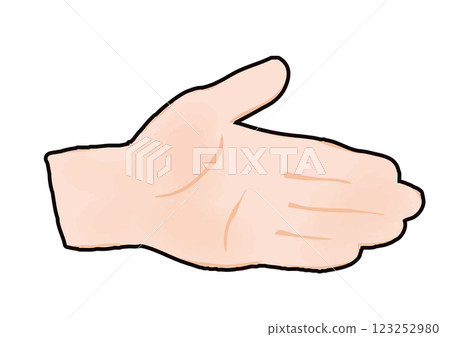Hand-drawn illustration of the left hand Hand-drawn illustration of the left hand 123252980