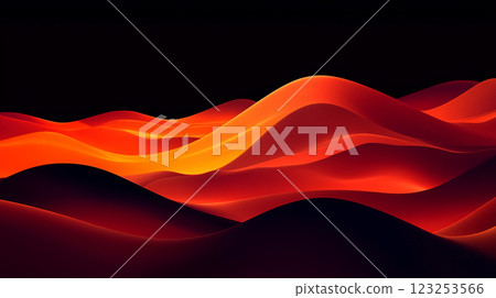 Abstract fiery waves flowing against a dark background, creating a sense of warmth and dynamism with a gradient of oranges and reds. Abstract fiery waves flowing against a dark background, creating a sense of warmth and dynamism with a gradient of oranges and reds. 123253566