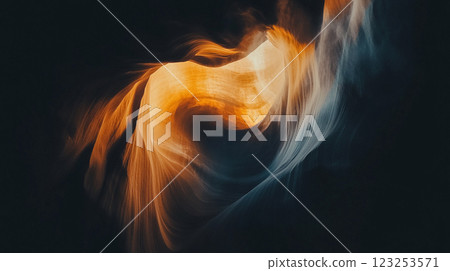 Abstract rendering of light playing across textured surfaces, with a mix of warm and cool tones creating a dynamic composition. Abstract rendering of light playing across textured surfaces, with a mix of warm and cool tones creating a dynamic composition. 123253571