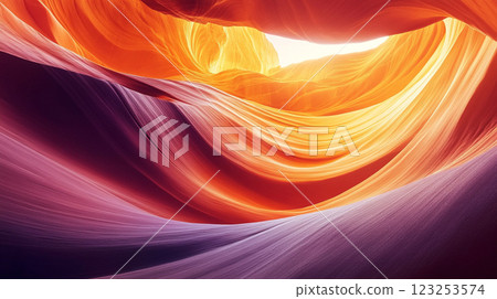 Abstract landscape showcasing layered rock formations in warm hues, creating a captivating visual texture and natural earth tones. 123253574