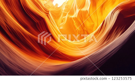 Sandstone formations illuminated by sunlight create a stunning display of natural artistry in a captivating canyon landscape. 123253575