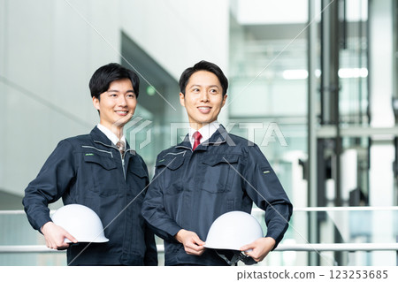 Workers working in an office building. Filming cooperation: SKY Perfect Tokyo Media Center 123253685