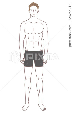 Male body type skeletal model 123254218