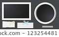 Set of photo frame picture with stickers 123254481