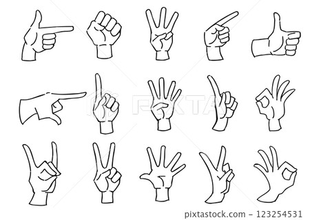 Hand illustration_hand sign_set material Hand illustration_hand sign_set material 123254531