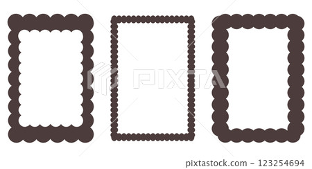 Groovy frame jagged scallop edge, frame text box or border. Curve funky y2k retro form, geometric shape, framework. Wiggle figure, rectangle. Groovy frame jagged scallop edge, frame text box or border. Curve funky y2k retro form, geometric shape, framework. Wiggle figure, rectangle. 123254694
