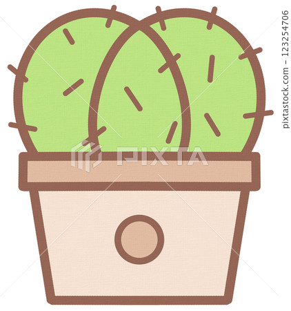 Cute Barrel Cactus Hand Drawn element Cute Barrel Cactus Hand Drawn element 123254706