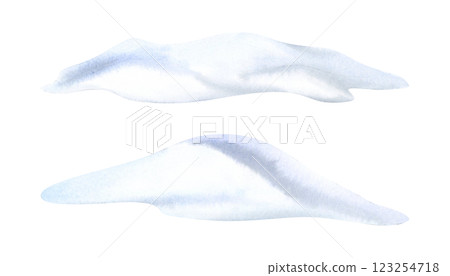 Watercolor snowdrifts illustration set isolated on white. Hand drawn snow hills elements for winter landscape designs and Christmas greetings. North wintertime outdoor nature Watercolor snowdrifts illustration set isolated on white. Hand drawn snow hills elements for winter landscape designs and Christmas greetings. North wintertime outdoor nature 123254718