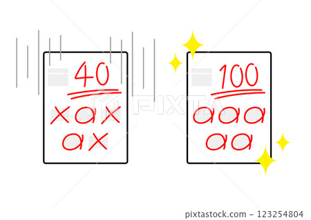 40 illustrations with effect lines and 100 test image illustrations with glitter 123254804