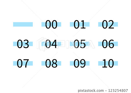 淺藍色螢光筆線上繪製的數位插圖 123254807