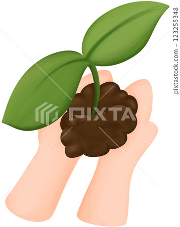 Tree planting activity illustrated by Earth Day 123255348