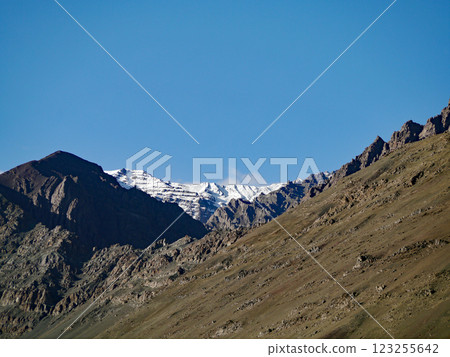 Mountain view from a hotel in Alchi, Ladakh, northern India Mountain view from a hotel in Alchi, Ladakh, northern India 123255642