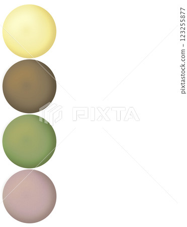 Four cookies arranged vertically with space on the right 123255877