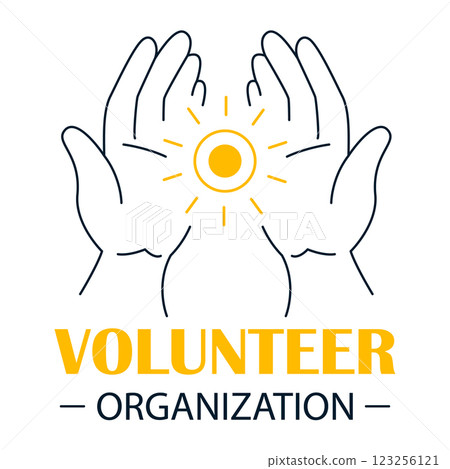 Volunteer organization logo vector isolated Volunteer organization logo vector isolated 123256121